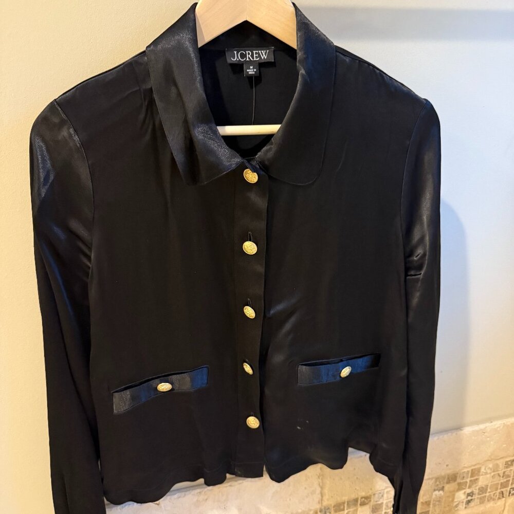 J Crew Lady Shirt Jacket in Luster Crepe size 8